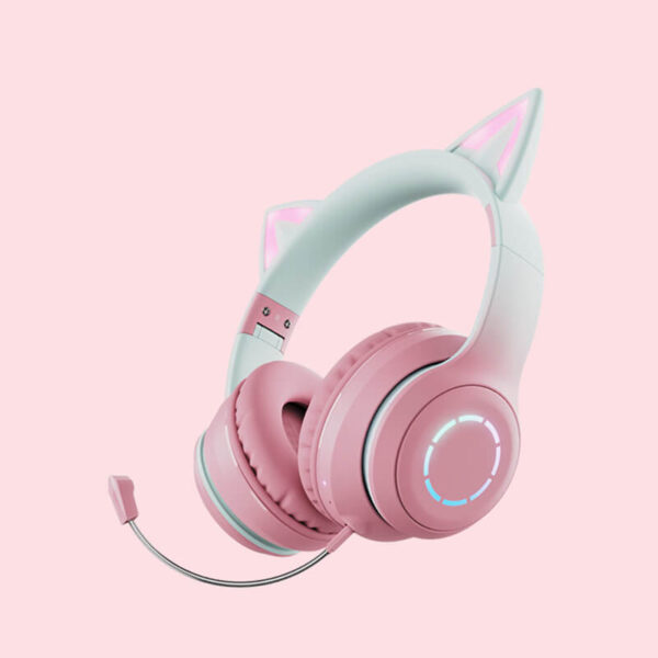 Cat Ear Headsets Gaming Headset Bluetooth 5.1 Detachable Mic Headphones - Image 4