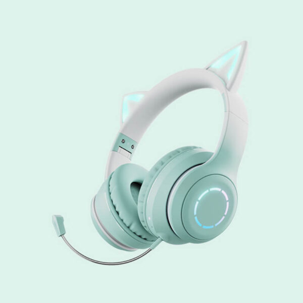 Cat Ear Headsets Gaming Headset Bluetooth 5.1 Detachable Mic Headphones - Image 3