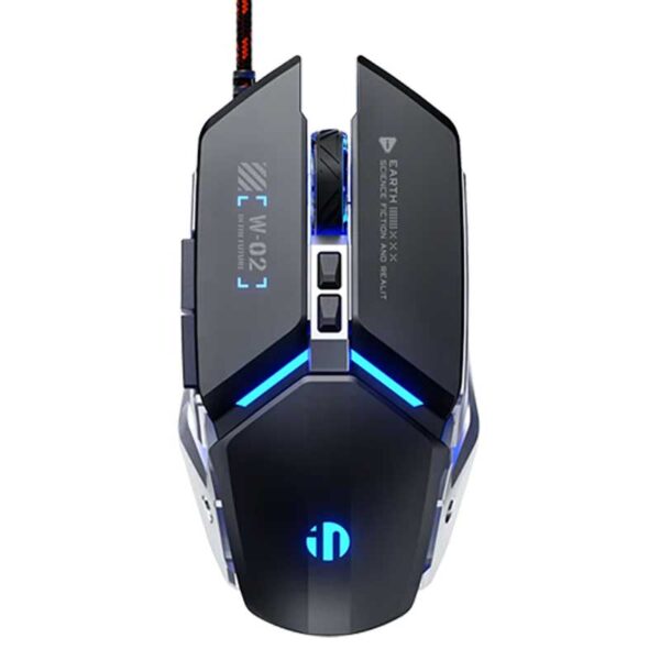 Wired Gaming Mouse with Silent Click, RGB Backlit, 6 Programmable Buttons, Adjustable DPI 12800, High-Performance Chip – Metal Mechanical Style for PC & Mac