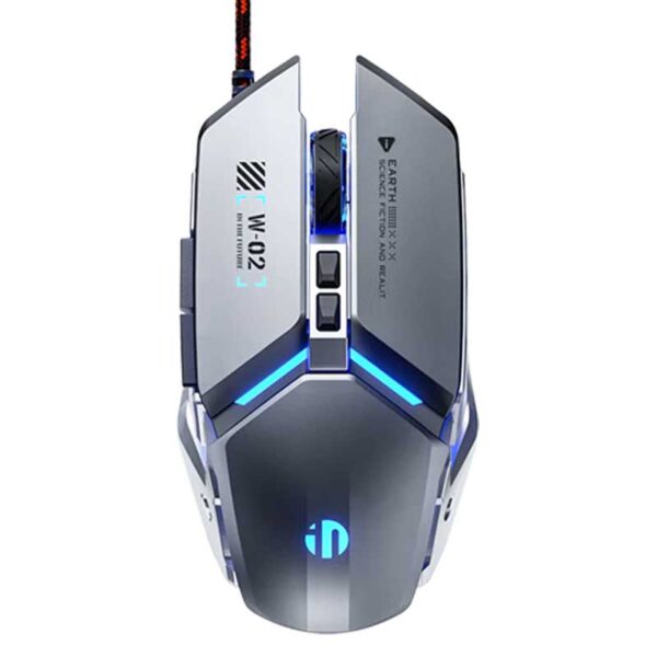Wired Gaming Mouse with Silent Click, RGB Backlit, 6 Programmable Buttons, Adjustable DPI 12800, High-Performance Chip – Metal Mechanical Style for PC & Mac - Image 2