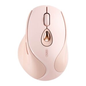 Pink Bluetooth Wireless Mouse – 3-Mode (Bluetooth 4.0/5.0 + 2.4G), Silent Click, Asymmetrical Comfort Design, Type-C Rechargeable