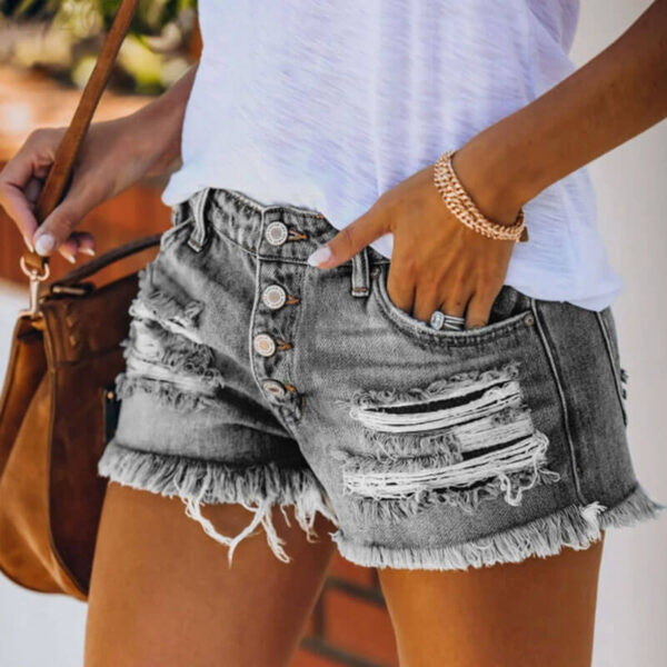 Wholesale Distressed Jean Shorts Women | Ripped Jean Shorts - Image 3