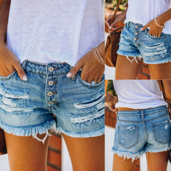 Wholesale Distressed Jean Shorts Women | Ripped Jean Shorts - Image 4
